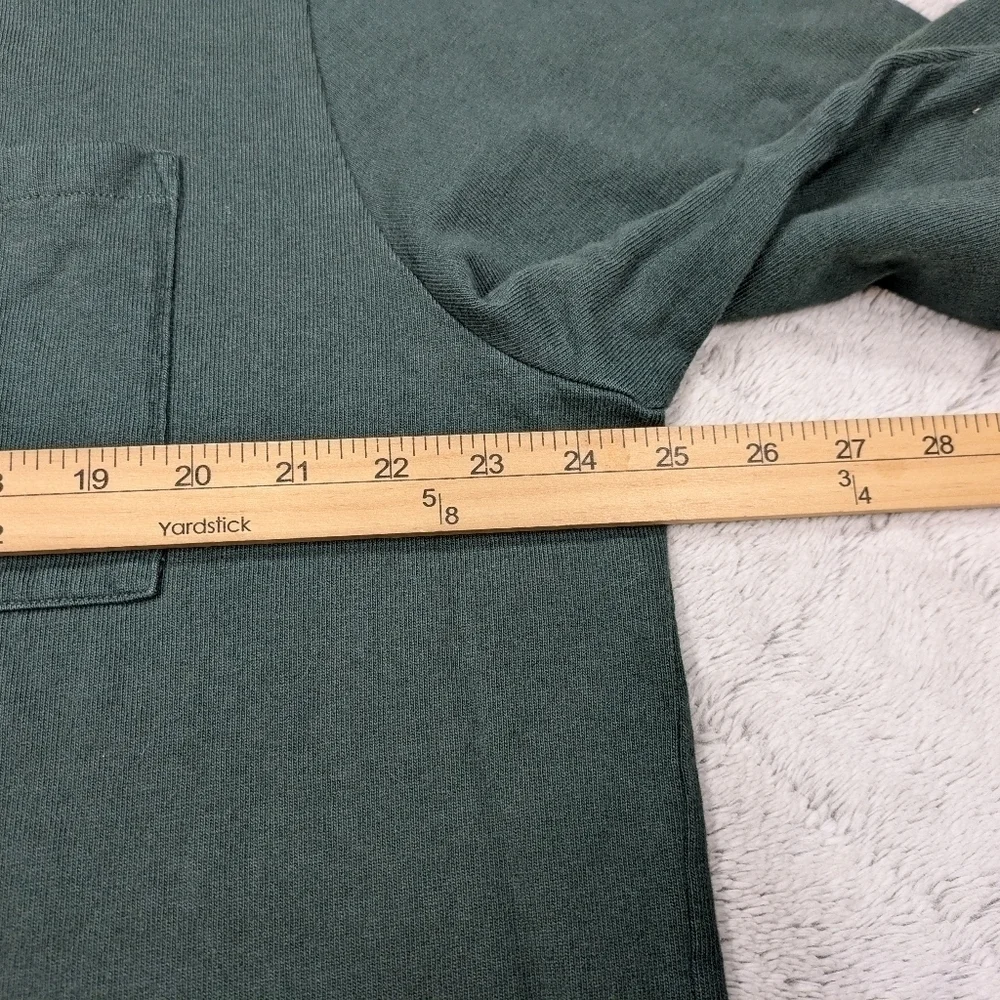 Madewell Shirt Men's XXL Green Dark Palm Relaxed Long Sleeve Tee Pocket